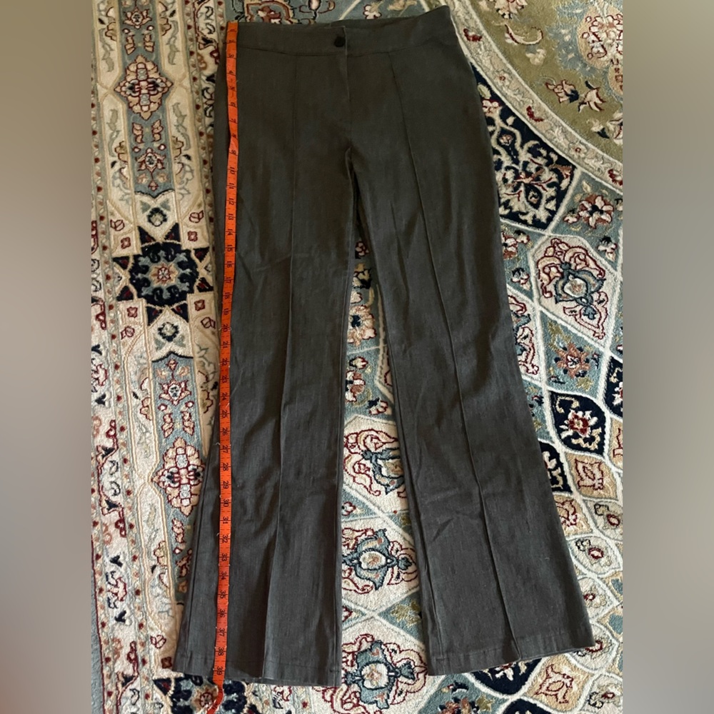 Womens Gray Cotton Flare Bootcut Stretch Work Pants Slacks Trousers Vtg Sz Small - Picture 9 of 11